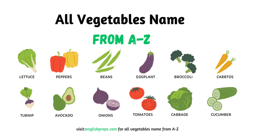 200+ Vegetables Name in English, Hindi & Urdu with Pictures